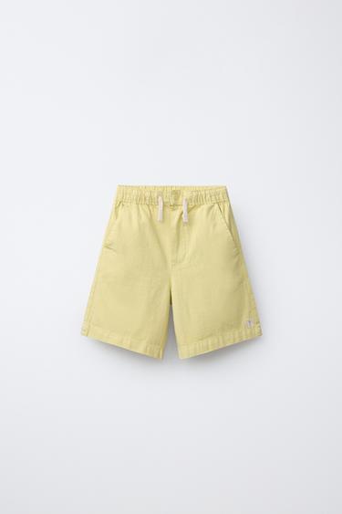 Zara Хлопковые шорты-бермуды с эластичным поясом