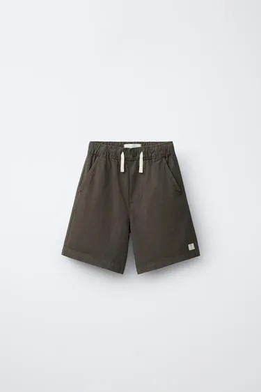 Шорты-бермуды из хлопка с эластичным поясом- Заказать в России