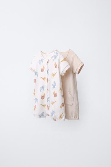 Zara Набор из двух комбинезонов с животными купить с доставкой.