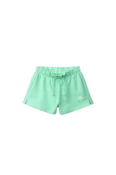 Шорты из мягкой ткани с прорезиненной аппликацией