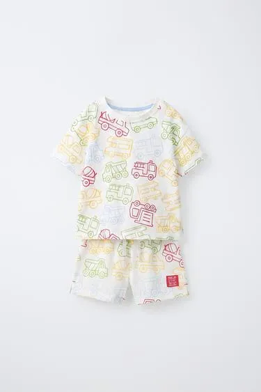 1,5-6 лет/пижама с принтом «тракторы»- Заказать в России