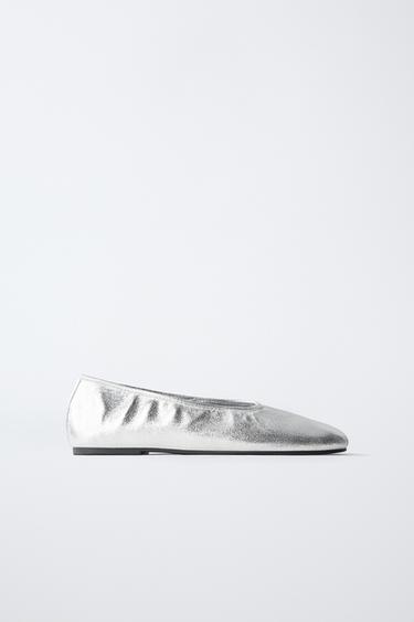 Zara Металлизированные балетки