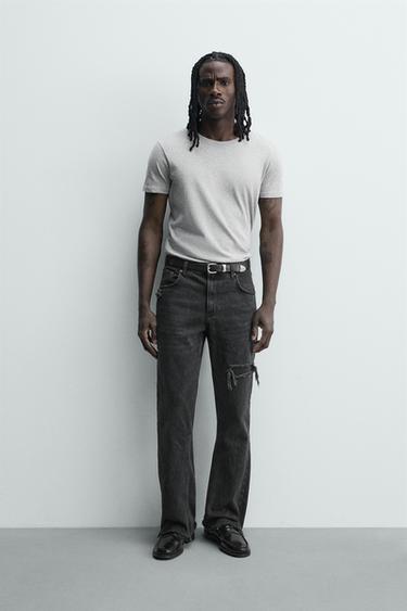 Zara Джинсы клёш с разрезами