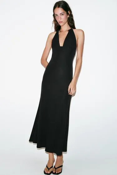 Платье-халтер с чокером- Заказать в России