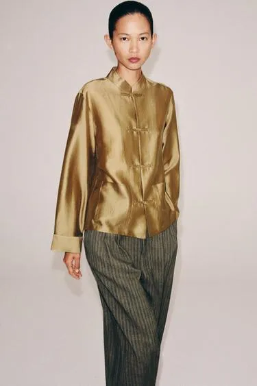 Атласная рубашка с навесными петлями — Zw Collection- Заказать в России