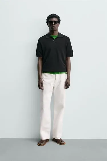 Поло из рельефного трикотажа классического кроя- Заказать в России