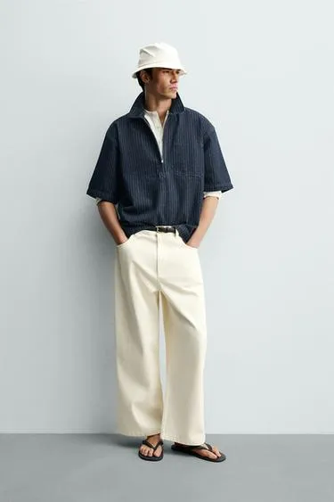 Денимовое поло в полоску- Заказать в России