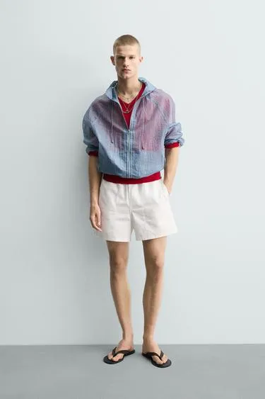 Шорты Relaxed Fit из рельефной ткани- Заказать в России