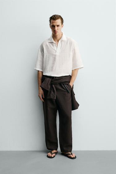 Рубашка поло из жаккарда струящегося покроя