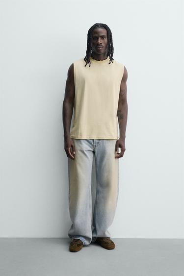 Майка с эффектом потертости