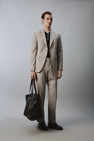 Zara Костюмный пиджак комфортной посадки из шерсти купить с доставкой.