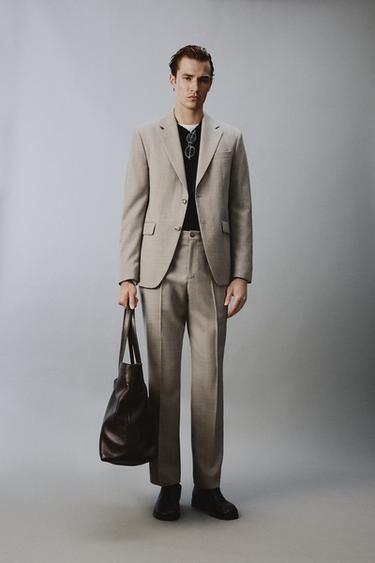 Zara Костюмные брюки с шерстью  купить с доставкой.