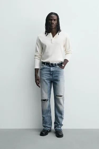 Джинсы Flare Fit с разрезами- Заказать в России