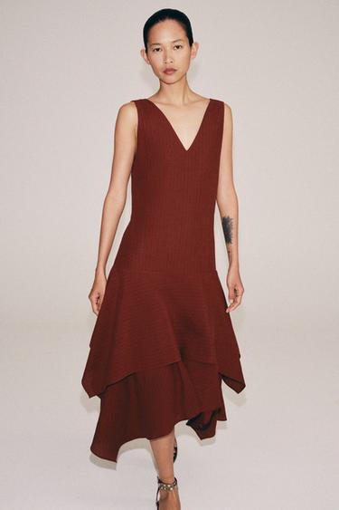 Zara Асимметричное платье в полоску — коллекция ZARA «ZW»