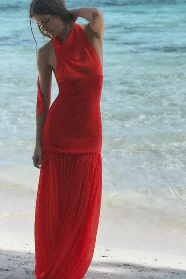 Платье халтер с объемной юбкой- Заказать в России