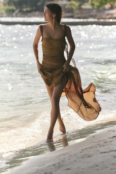 Платье из жоржета со сборками- Заказать в России