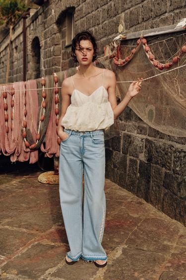 Zara Джинсы Z1975  с высокой посадкой и вязаными деталями купить с доставкой.