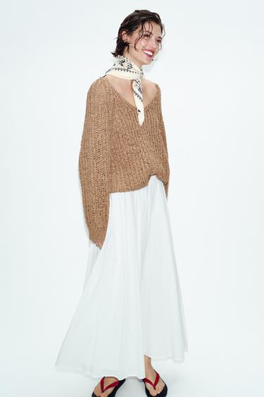 Zara Платок с вышивкой роз и бахромой