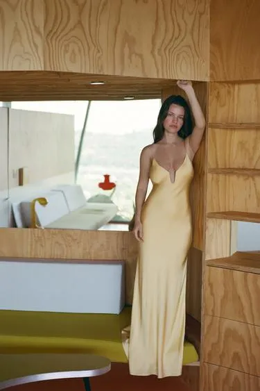 Длинное платье из 100% вискозы- Заказать в России