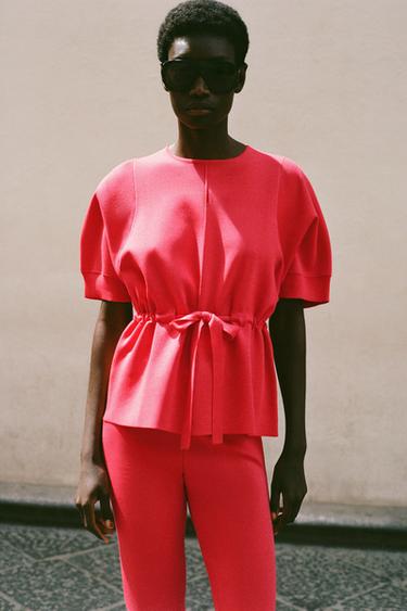 Zara Свитер с бантом на рукавах купить с доставкой.