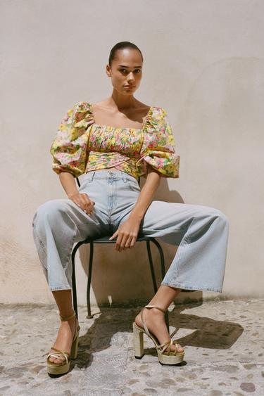 Zara Бархатные босоножки на платформе купить с доставкой.