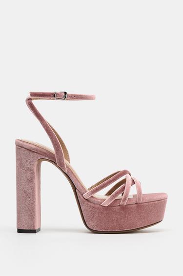 Zara Бархатные босоножки на платформе купить с доставкой.