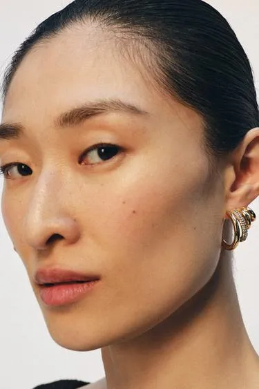 Серьги-каффы со стразами- Заказать в России