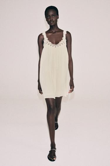 Zara Платье с вышивкой на бретелях — ZW COLLECTION купить с доставкой.