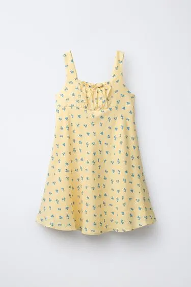 Платье с цветочным принтом и рюшами- Заказать в России