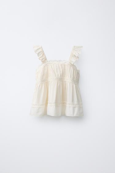 Zara Блуза с кружевом