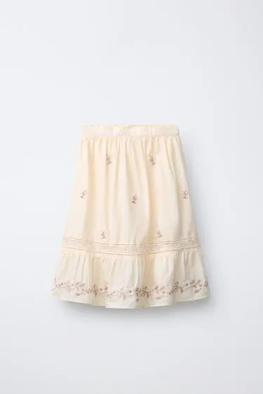 Юбка миди с вышивкой- Заказать в России