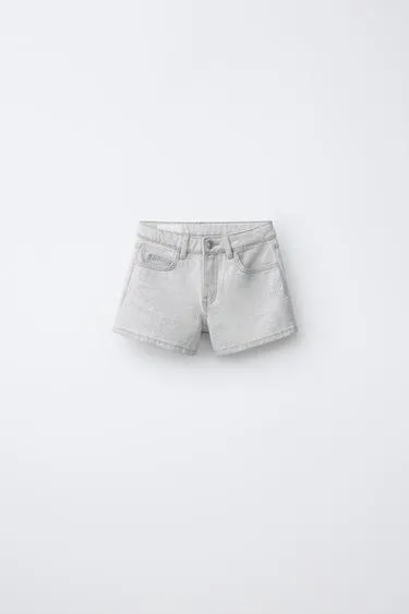 Джинсовые шорты со стразами- Заказать в России