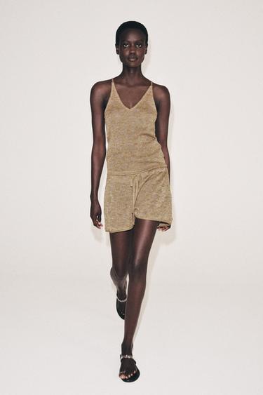 Zara Шорты из ткани «рустик» купить с доставкой.