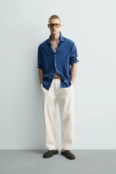 Рубашка Relaxed Fit струящегося покроя