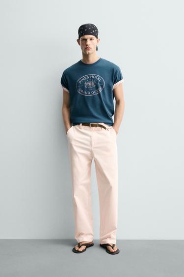 Футболка с принтом и эффектом потертости- Заказать в России