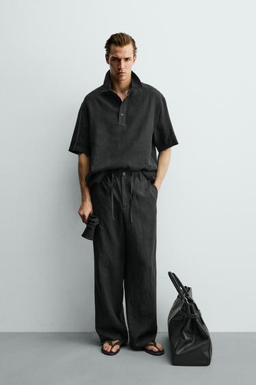 Zara Поло из 100% льна