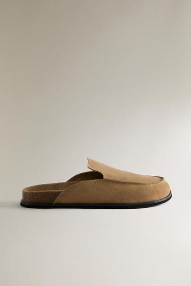 Zara Туфли-сабо из кожи в стиле лоферов
