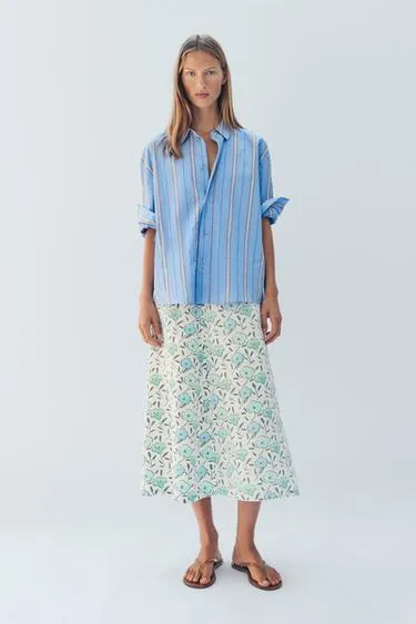 Рубашка с полосками limited edition в оверсайзе