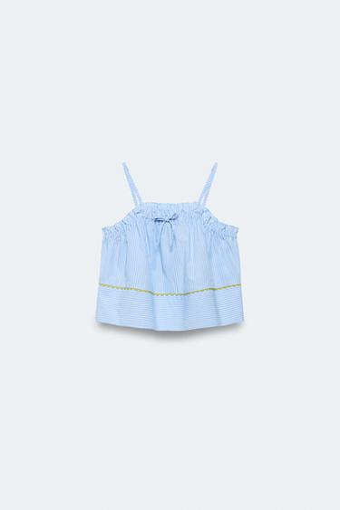 Zara Топ с полосатыми оборками, ограниченное издание, 2-14 лет