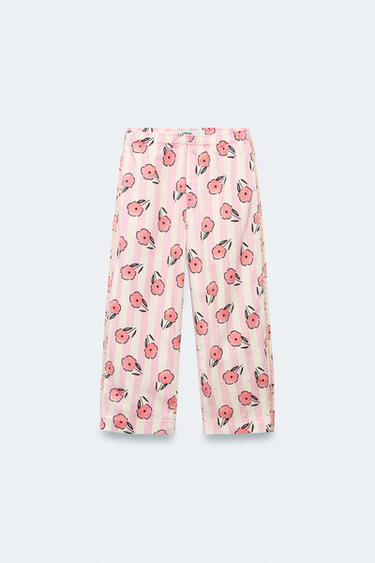 Zara Брюки-бананы с цветочным принтом из ограниченной коллекции на 2-14 лет