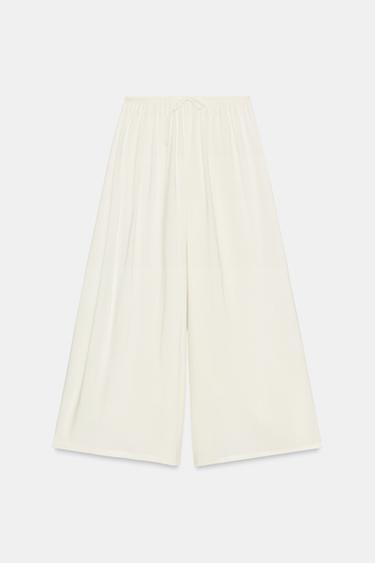 Брюки палаццо на шнурке