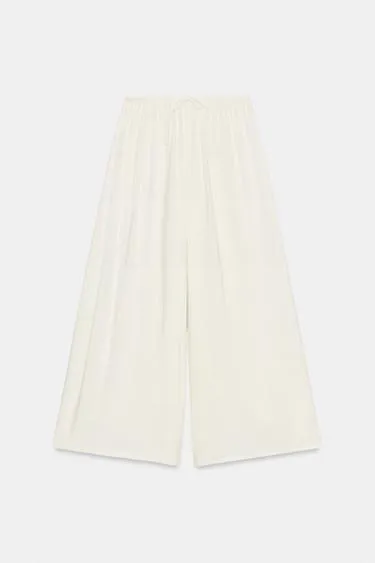 Брюки палаццо на шнурке