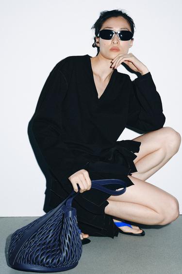 Zara Кожаная сумка с перфорацией купить с доставкой.