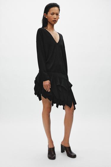 Zara Джемпер из тонкого трикотажа с V-образным вырезом
