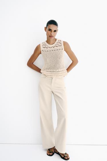 Zara Топ из трикотажа POINTELLE