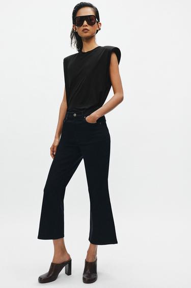 Zara Укороченные джинсы-клеш со средней посадкой — коллекция ZARA «ZW»