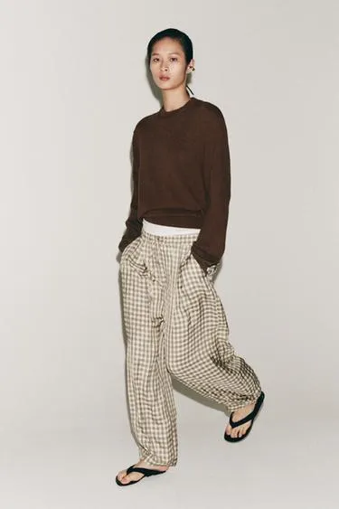 Свободные брюки в клетку Zw Collection- Заказать в России