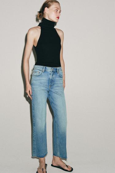 Zara Укороченные джинсы-клеш со средней посадкой — коллекция ZARA «ZW»