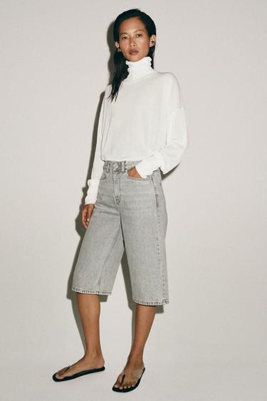 Zara Джинсовые шорты бермуды со средней посадкой — коллекция ZARA «ZW»