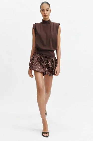 Юбка-шорты-баллон в горошек